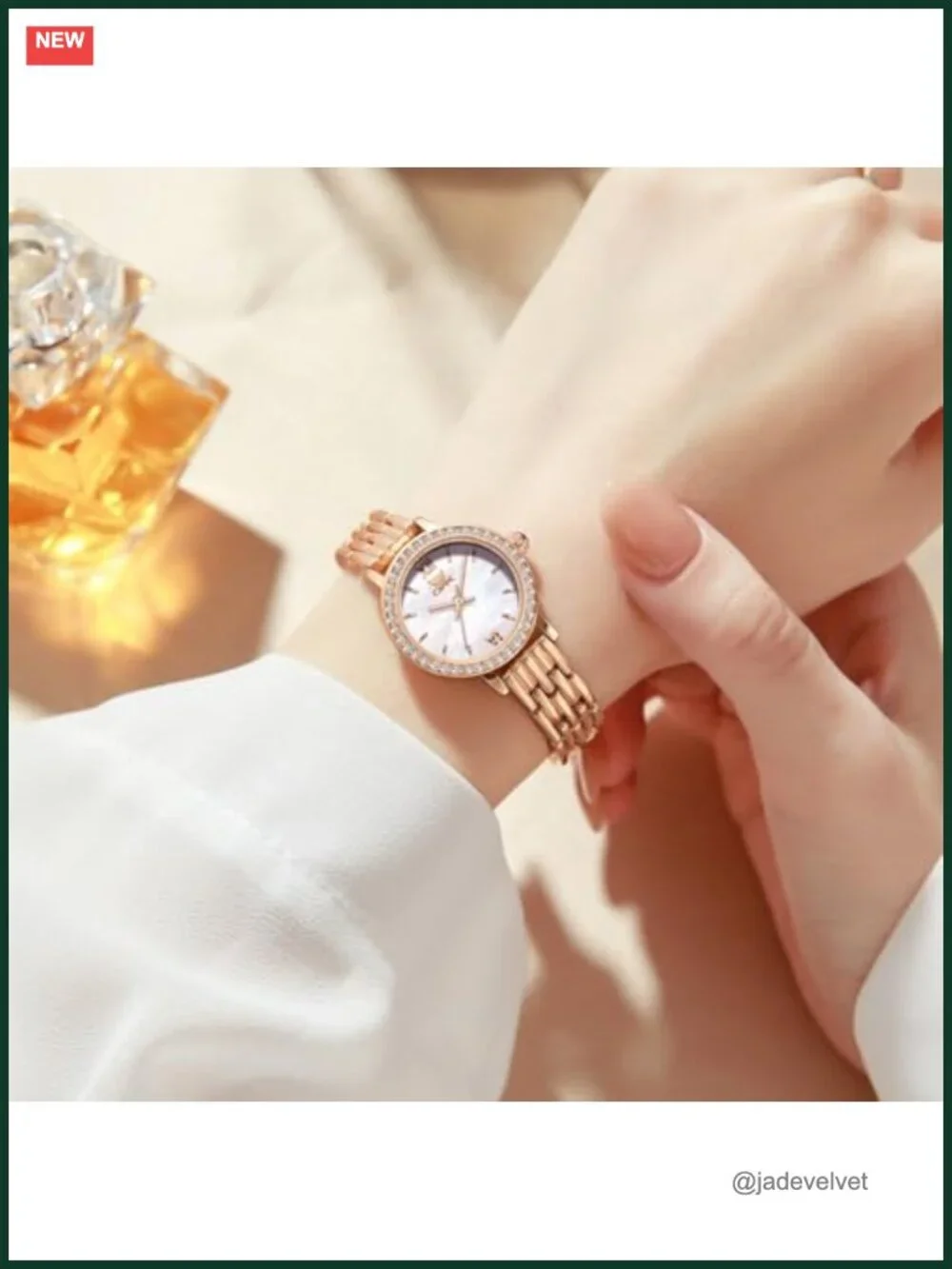 Luxury Women's Diamond Bracelet Watch Waterproof Mother of Pearl Dial
